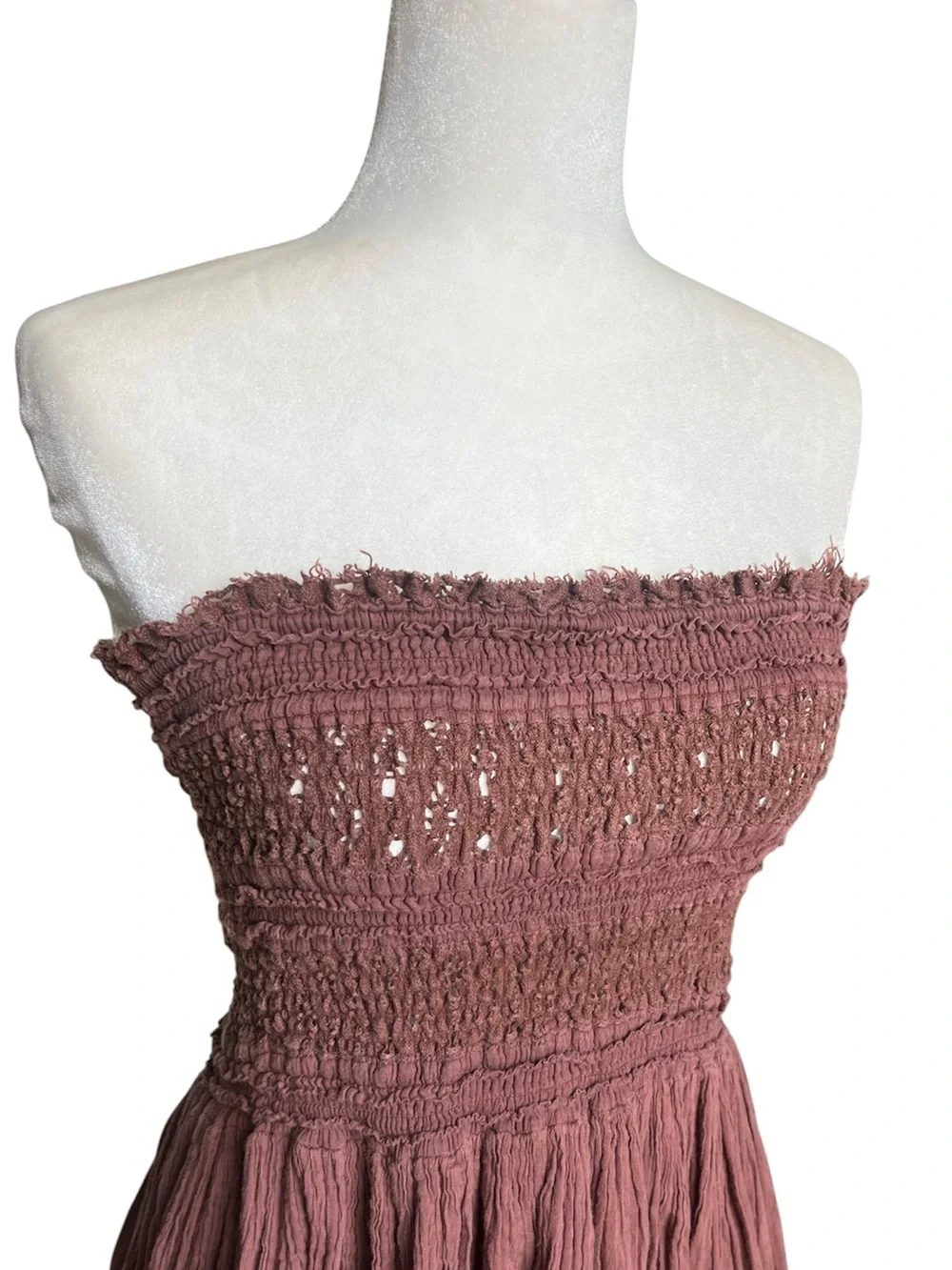 Free People FP One Ravenna Convertible Maxi Skirt Dress Strapless Smocked Midi